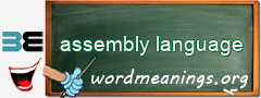WordMeaning blackboard for assembly language